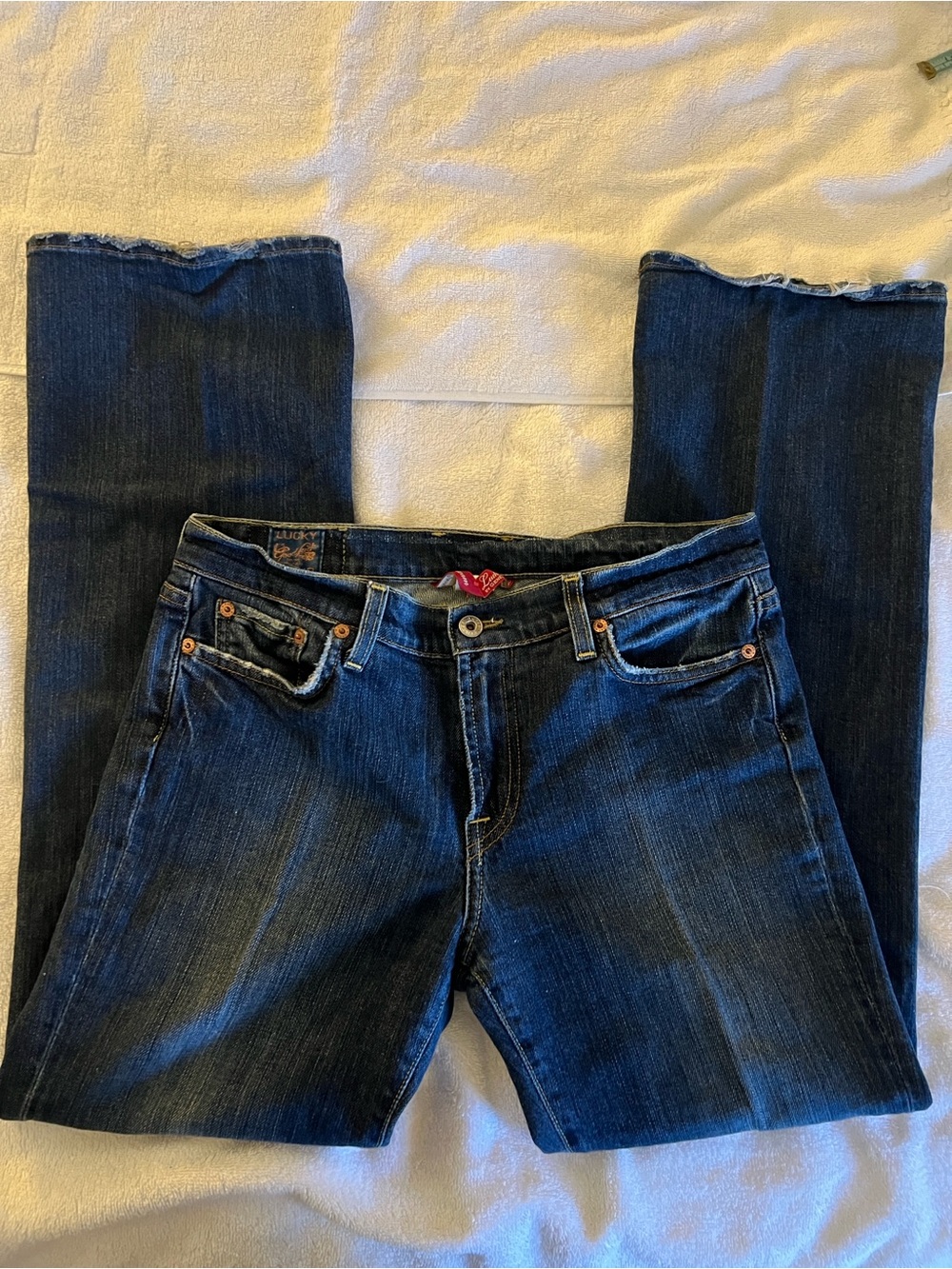 Lucky Brand Denim Jeans with Mustard Camouflage Lining